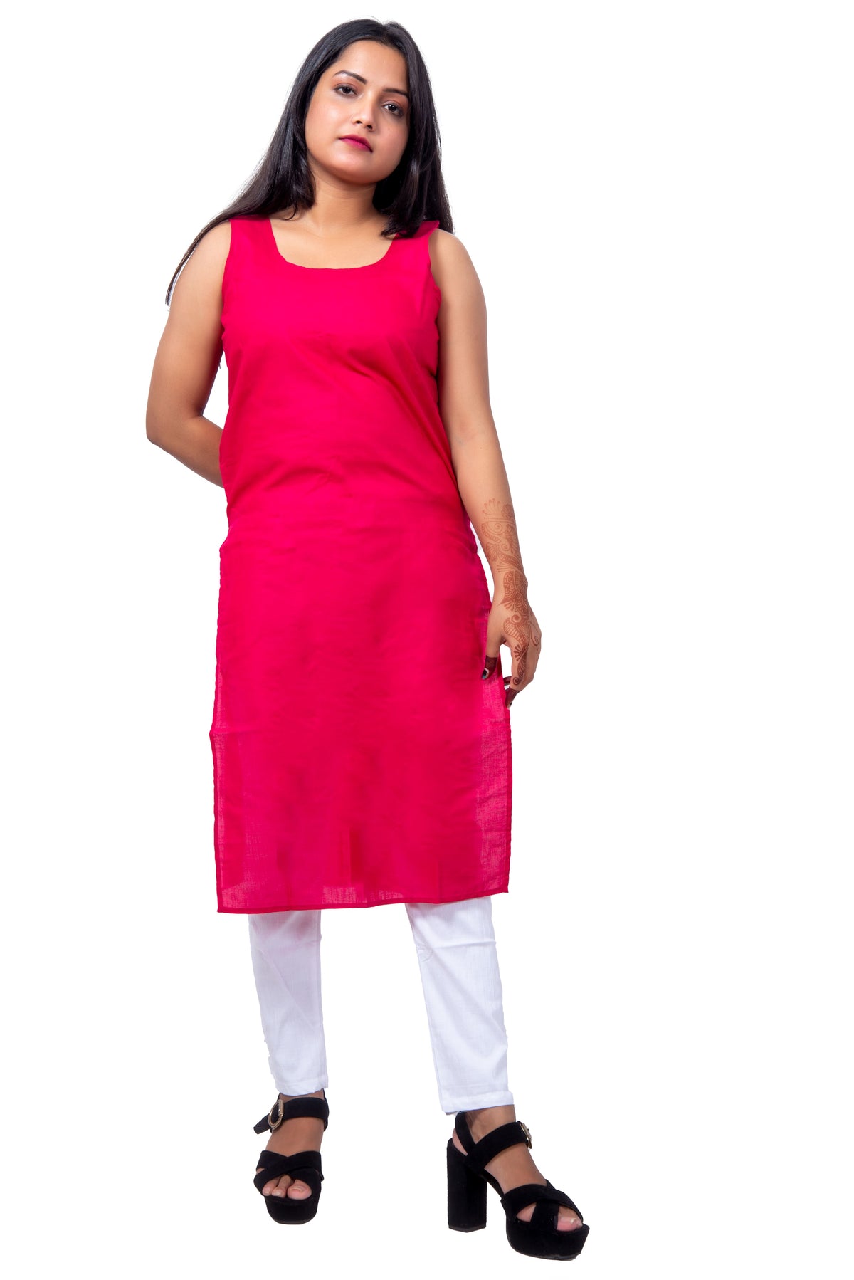 Magenta Inner Top Front View – Soft Cotton Magenta Inner for Women Daily Wear.