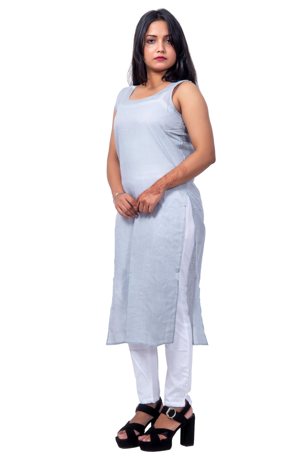 Side View of Grey Inner Top – Lightweight and Breathable Cotton Grey Inner for Women