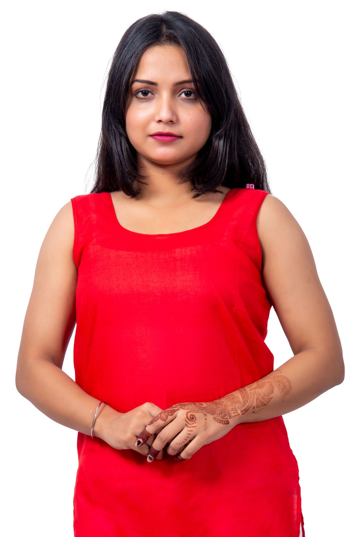 Zoom View of Red Cotton Innerwear Fabric – Soft, Skin-Friendly Red Inner for Women.