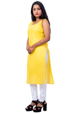 Side View of Yellow Inner Top – Lightweight and Skin-Friendly Cotton Inner for Women.