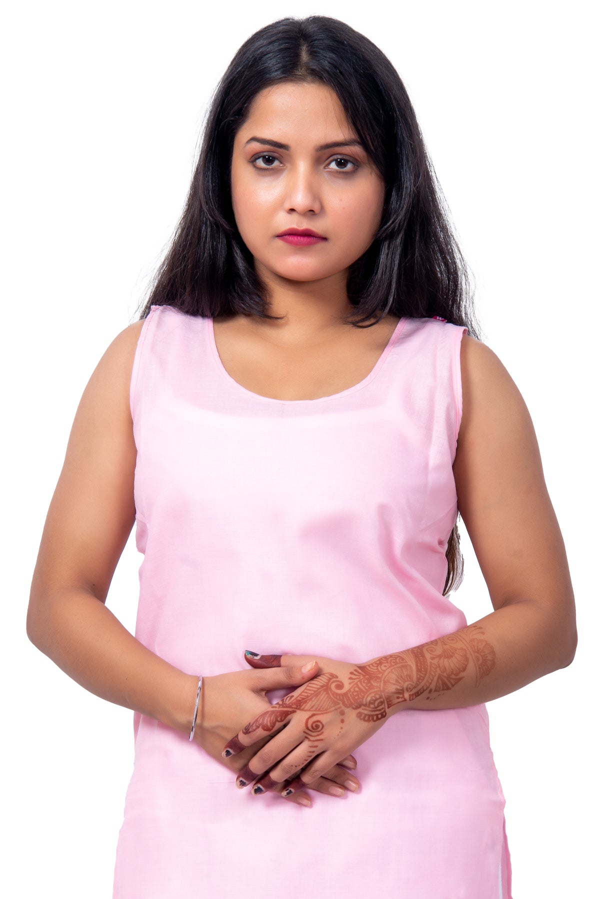 Zoomed fabric view of pink cotton ladies inner, breathable and gentle on skin.