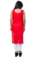 Back View of Red Cotton Inner for Women – Seamless and Comfortable Red Inner Top.