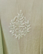 View the elegant drape of a green Viscose Georgette Chikankari Kurta with dazzling 3D embroidery.