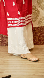 View Lucknowi handwork palazzo. Made from rayon cotton, comfortable ethnic bottom wear for women.