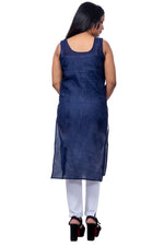 Comfortable blue camisole back view – pure cotton fabric for a smooth, cool fit.