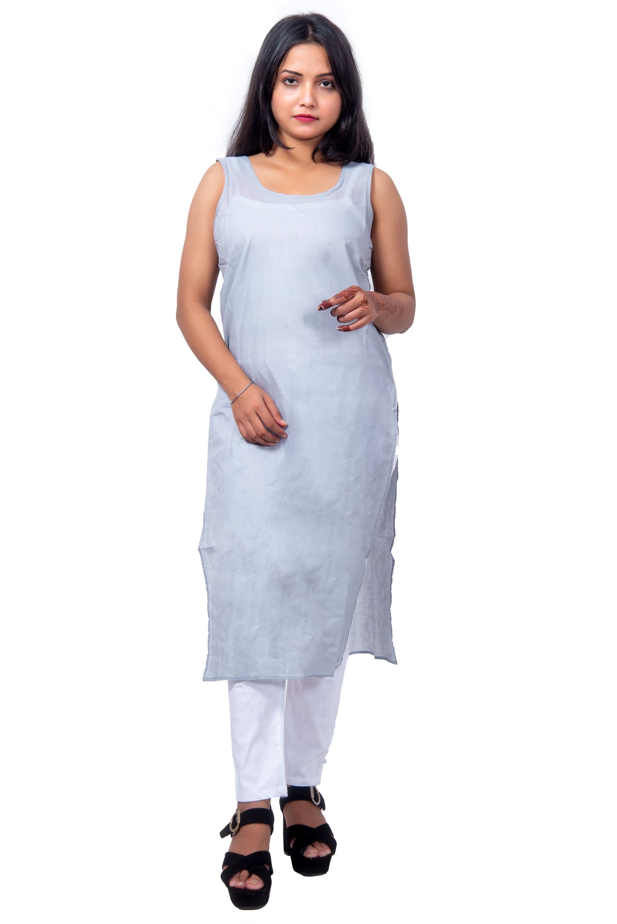 Grey Inner Top Front View – Soft Cotton Grey Inner for Women Daily Use.