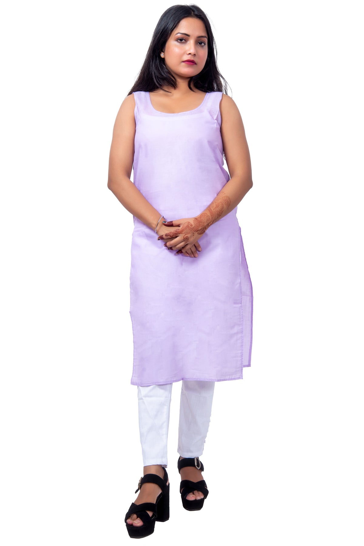 Light Purple Inner Top Front View – Soft Cotton Light Purple Inner for Women Daily Wear.