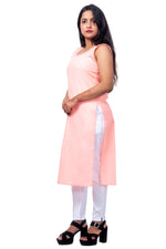 Side View of Powder Pink Inner Top – Lightweight and Skin-Friendly Cotton Inner for Women.
