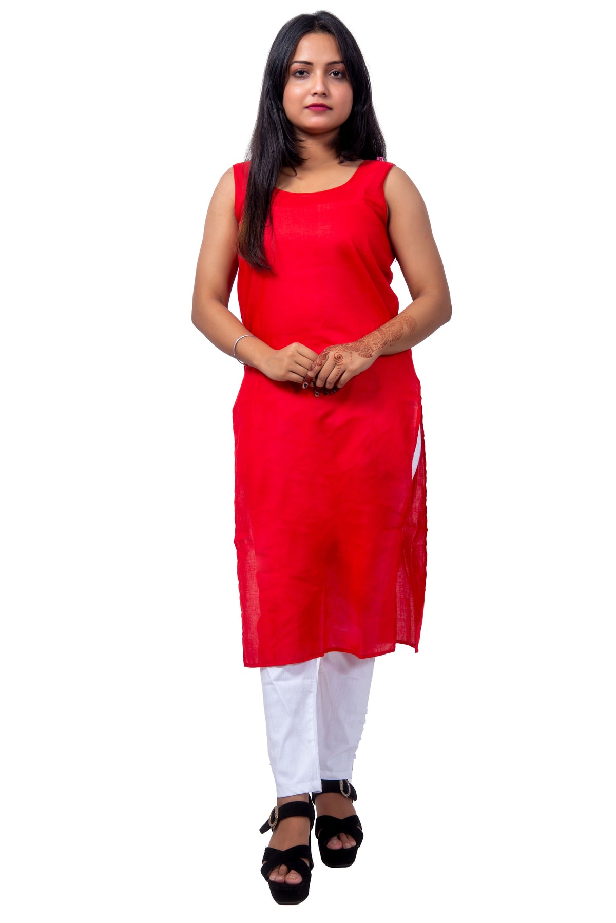Red Inner Top Front View – Soft Cotton Red Inner for Women Daily Use.