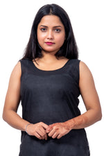 Zoom View of Black Cotton Inner Fabric – Soft and Breathable Black Inner for Women.