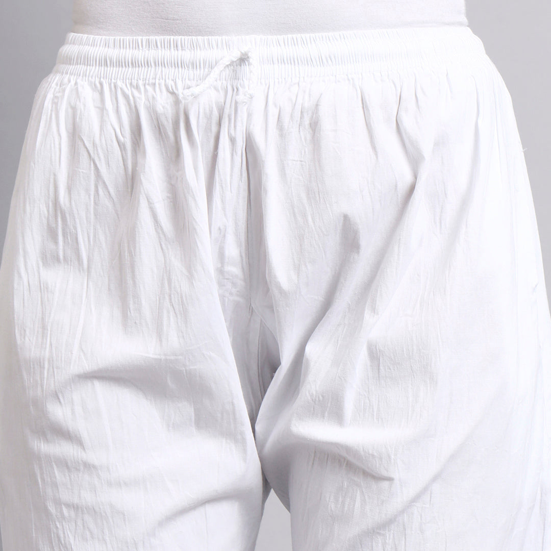 White pants on a gray background